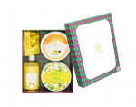 Kinkekomplekt (Suhkrukoorija 250g + Kehajogurt 200g + Massaaži&otilde;li 200ml + Gl&uuml;tseriinseep 80g) Lemon Saules Fabrika