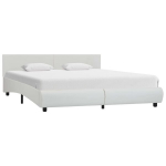 vidaXL voodiraam LEDiga valge kunstnahast 180 x 200 cm, Balta
