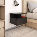 vidaXL seinale kinnitatav &ouml;&ouml;kapp must 40x31x27 cm puitlaastplaat, Juoda