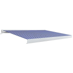 vidaXl mootoriga varikatus 400 x 300 cm, sinine ja valge, Mėlyna