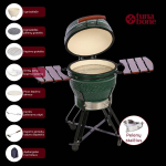 Keraamiline grill TunaBone TBG22GREEN-02, 56 cm, roheline
