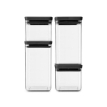 Brabantia &otilde;hukindla konteineri komplekt Tasty, 4 tk, tumehall