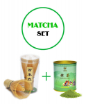 Rohelise tee pulber Matcha, 80g + Bambusest vispel