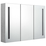 vidaXL LED vannitoa peegelkapp, betoonhall, 89 x 14 x 62 cm