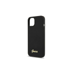 Arva GUHMP13MLSLMGBK iPhone 13 6,1 musta/musta silikono dėklas Script Gold Logo Magsafe
