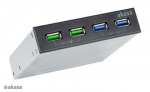 Akasa 3.5'' int. 4xUSB3 esipan