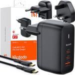 Universaalne laadija telefonile, s&uuml;learvutile Mcdodo GaN 3.0 kiirlaadija, USB-C, PD, USB-A, 65W, CH-8442