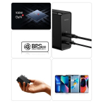 Baseus seinalaadija GaN5 Pro PD 100W 1x USB-C 1x USB must + USB-C - USB-C