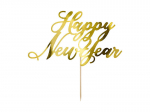 Tikukaunistus Happy New Year Gold 24 cm