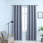 vidaXL pimendavad kardinad metallr&otilde;ngastega 2 tk, hall, 140 x 245 cm
