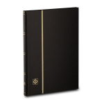 V&auml;ikeformaadiline markide album Leuchtturm BASIC LS 4/8, A4 formaat, 16 musta lehek&uuml;lge, must