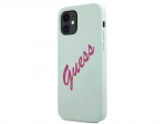 &Uuml;mbris Guess Vintage Fuschia Script Cover, telefonile Apple iPhone 12 Mini, sinine