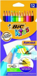 V&auml;rvilised pliiatsid BIC CC. AQUA33. CBW12 EU, 12 v&auml;rvi, 000280