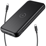 Akupank Choetechi akupank 10000mAh 18W kiirlaadimisv&otilde;imsusega USB / USB Type C juhtmevaba Qi laadija 10W must (B650)