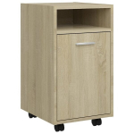 vidaXL kummut ratastega, Sonoma tamm, 33x38x60 cm, puitlaastplaat
