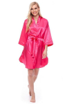 Naiste kunstsiidist hommikumantel - peignoir Jasmin 406, roosa