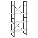 vidaXL raamaturiiul, 4 riiulit, valge, 80x30x140cm, MDF, Balta