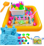 Kineetilise liiva ja liivakasti komplekt, 3 kg, sinine