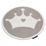 Laste vaip JOY Ring Crown kroon, lastele - Struktuuriline, kahel tasemel fliis beež / koor