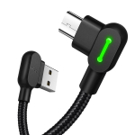 Mcdodo telefonikaabel , kiirlaadimine, 90&deg; nurga all, LED, MICRO USB, must 1,2m