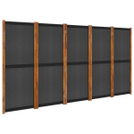 vidaXL 5 paneeliga ruumijagaja, must, 350 x 180 cm