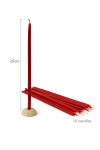 Peenikesed naturaalsest mesilasvahast k&uuml;&uuml;nlad, 10 tk, 25 cm, punased