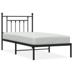 vidaXL metallist voodiraam peatsiga, must, 90 x 190 cm