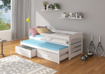 Lastevoodi Adrk Furniture Tiarro koos k&uuml;ljekaitsega, 90x200 cm, valge/hall