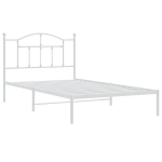 vidaXL metallist voodiraam peatsiga, valge, 107x203 cm