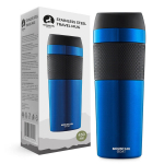 Termokruus termos Mountain Goat TRAVEL 450 ml sinine - reisikruus kohvile ja teele, autosse, uniwersalny