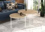 Diivanilaua komplekt Adrk Furniture Etta, helepruun/valge