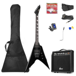 MAX GigKit elektrikitarrikomplekt, roki stiilis must