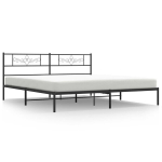 vidaXL metallist voodiraam peatsiga, must, 193x203 cm