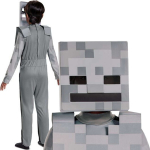 Karnevali kost&uuml;&uuml;m lastele Minecraft Halloween Skelett valge