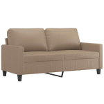 vidaXL kahekohaline diivan, cappuccino, 140 cm, kunstnahk