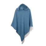 Unisex villane sall - poncho Pola, sinine/valge, Universaalne