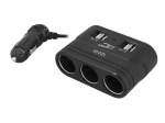Adapter 3 pistikupesa + 4 Usb 120w 12/24v auto