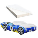 Laste voodi iGlobal Auto Car Bed, Corvetta + madrats 140x70 cm, sinine