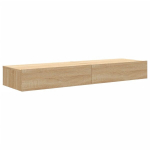 vidaXL LED-tuledega telerialused 2 tk, Sonoma tamm, 60 x 35 x 15,5 cm