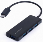 USB-C 3.1 hub - Gembird - 4 porti - Must - Kompaktne - Elegantne