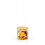 Kaanega purk, 600 ml, WILMAX stiklainis su bambuko dangteliu 600 ml