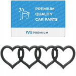 Audi Embleem, Neli S&uuml;dant, Matt Must, ME Premium, Audi Emblema, Keturios &Scaron;irdys, Matinės Juodos Spalvos, ME Premium
