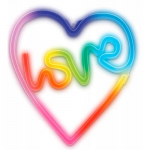 LED Neon valguskiri - armastus, kaugjuhtimispuldiga, mitmev&auml;rviline