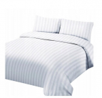 Adamash voodipesu 140x200 Hotel Stripe 1cm valge