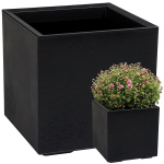 Lillepeenar KARO 400x400x400 ECO ringlussev&otilde;etud betoon - must LA935-04 LAMELA