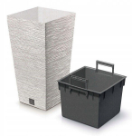 Plastikpott valge Furu Square 26,5 cm