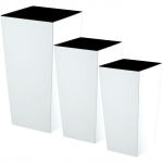 3x lillepoti komplekt Lillepoti sisestus Valge lillealus k&otilde;rge aed 68cm