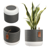 Keraamiline lillepott 12 cm, hall ja valge kate
