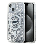 Karl Lagerfeldi vedel glitters Choupette pea MagSafe kate iPhone 14 / 15 / 13&ldquo; telefonidele &ndash; l&auml;bipaistev