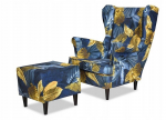 ARI PRINT tugitool koos jalatoega Scandinavian monstera Family Furniture
